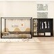 preview thumbnail 3 of 10, Safety Design Metal Frame Floor Bed with Wardrobe, Many Storage Shelves, Full Size, Black