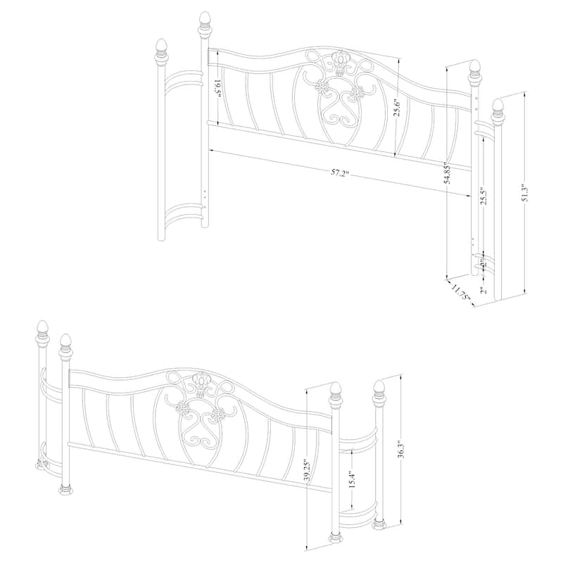 Sydney Metal Open Frame Bed Brushed Gold