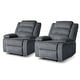 preview thumbnail 3 of 24, Modern Upholstered Recliner Chair with Adjustable Backrest Corduroy Dark Gray 2 Set