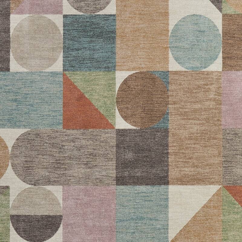 HomeRoots Checkered Modern Rectangle Area Rug