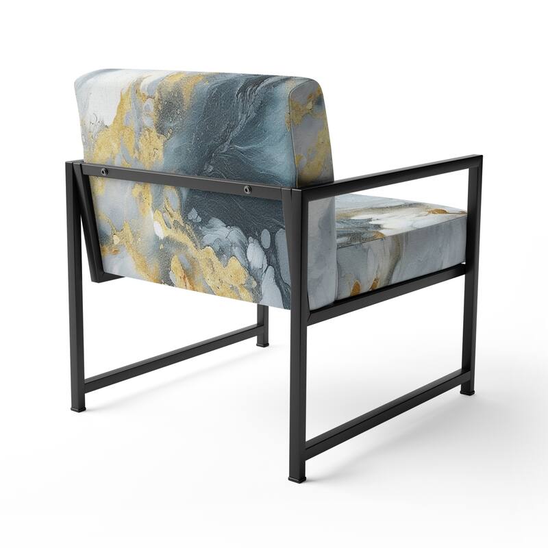Designart "Segment Layers of Marbled Rock" Upholstered Fractals Accent Chair and Arm Chair