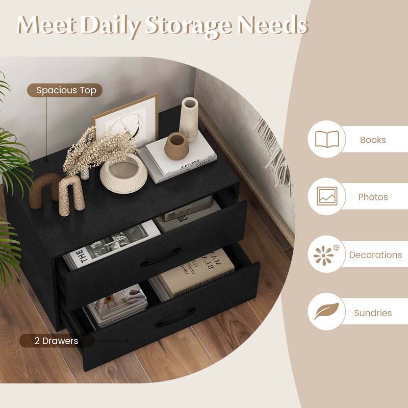 Costway 2-Drawer Dresser Stackable Horizontal Storage Organizer - See Details