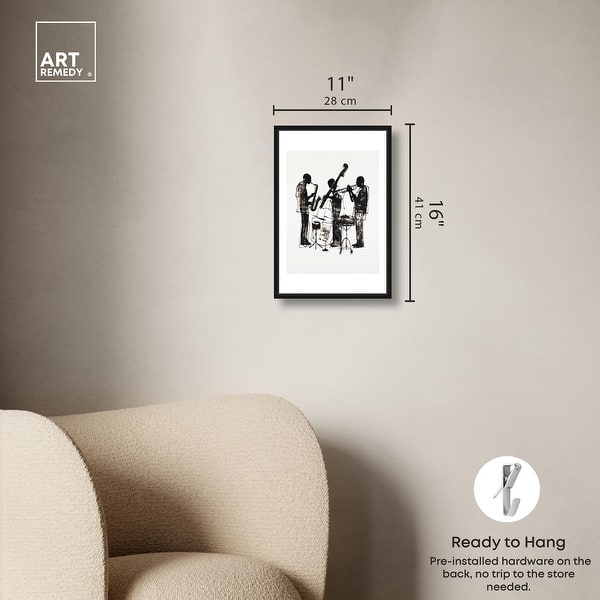 dimension image slide 1 of 24, Bebop II Black Art Canvas Print by Art Remedy