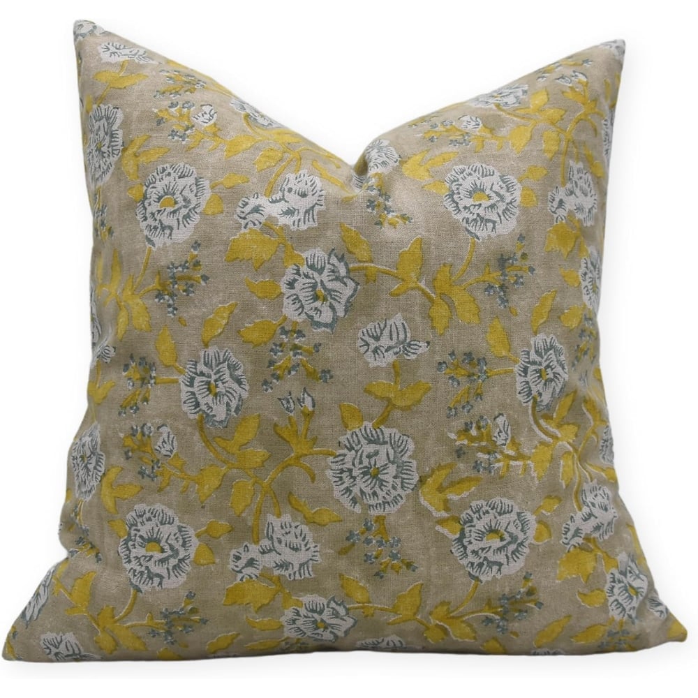 Fabdivine Linen Boho Block print pillow Cover