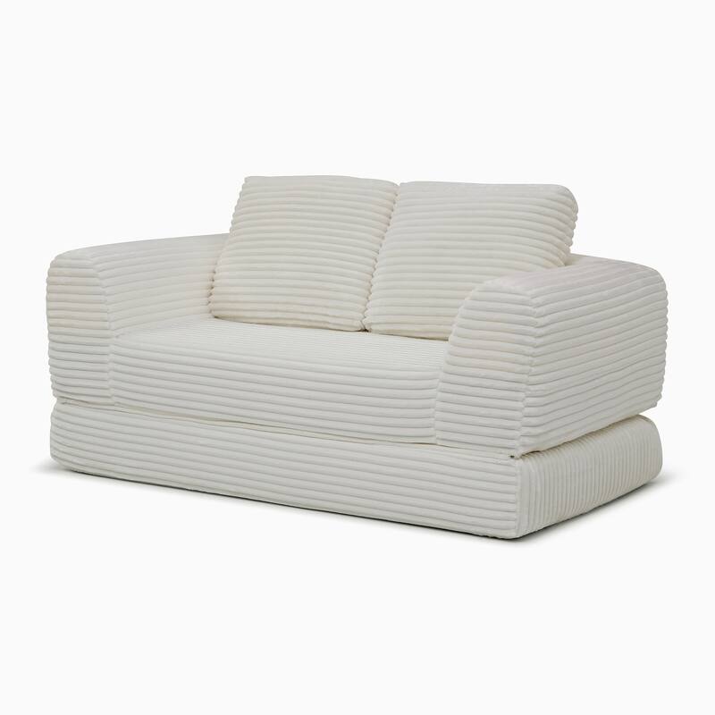 2-in-1 Folding Convertible Sofa Bed, Modern Corduroy Sleeper Couch