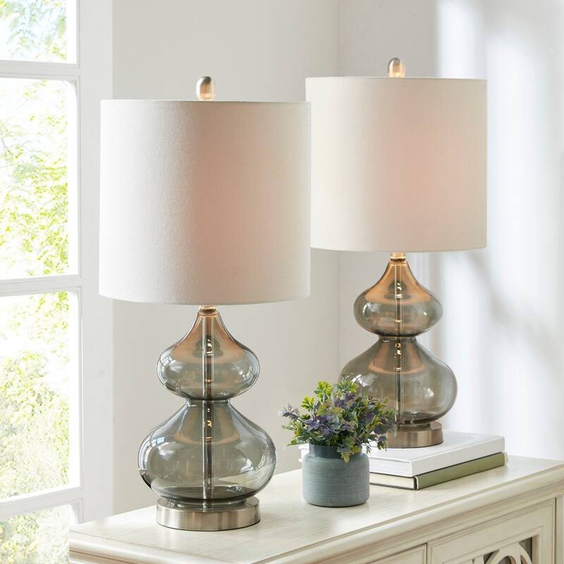 Ellipse Curved Gourd Glass Table Lamp, Set of 2