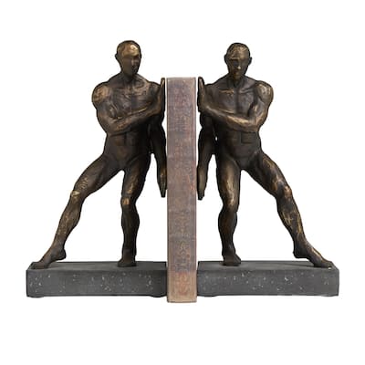 Polystone People Decorative Bookends - Set of 2 Bronze - Roche River Decor