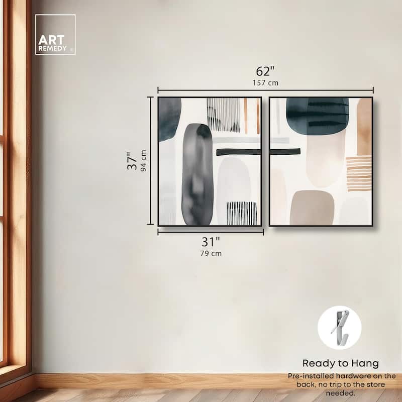 Floating Shapes I Canvas Set of 2 by Art Remedy
