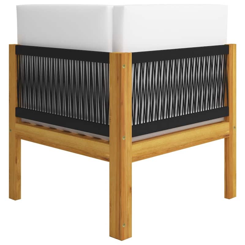 vidaXL Sectional Sofa Patio Modular Seat with Cushions Table Solid Acacia Wood