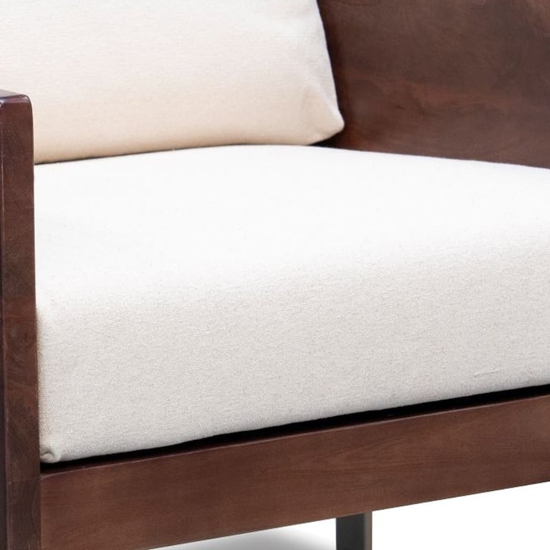 HomeRoots 31" White Brown And Gold Top Grain Leather Arm Chair - 31' X '22' X '31