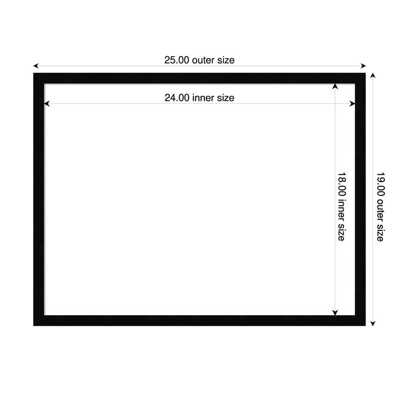 Amanti Art Svelte Clay Grey Framed Dry Erase Magnetic Board - 25 x 19 in - Svelte Noir Black