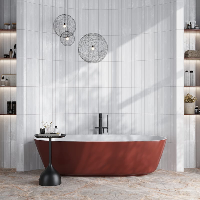 Valenza 2x16 Soft White Ceramic Zellige Subway Wall Tile (10.76 sq ft/case) - 50 Pack
