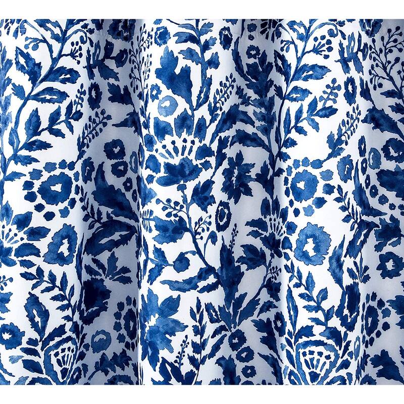 Porch & Den Ouzel Floral Watercolor Pattern Lined Window Valance