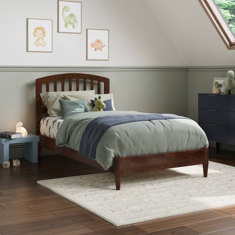 Quincy Solid Wood Low Profile Platform Bed - Walnut - Twin