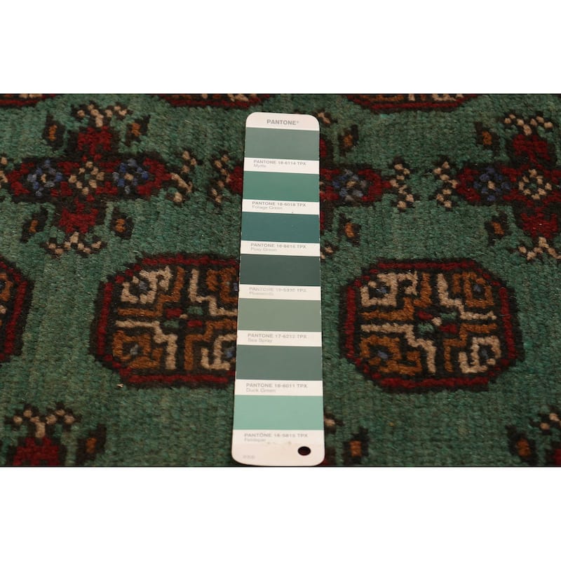 ECARPETGALLERY Hand-knotted Uzbek Kargahi Teal Wool Rug - 6'6 x 9'6