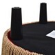 preview thumbnail 91 of 90, Yolanda Performance Fabric 25" Tufted Round Footstool Ottoman with Rope Fringe