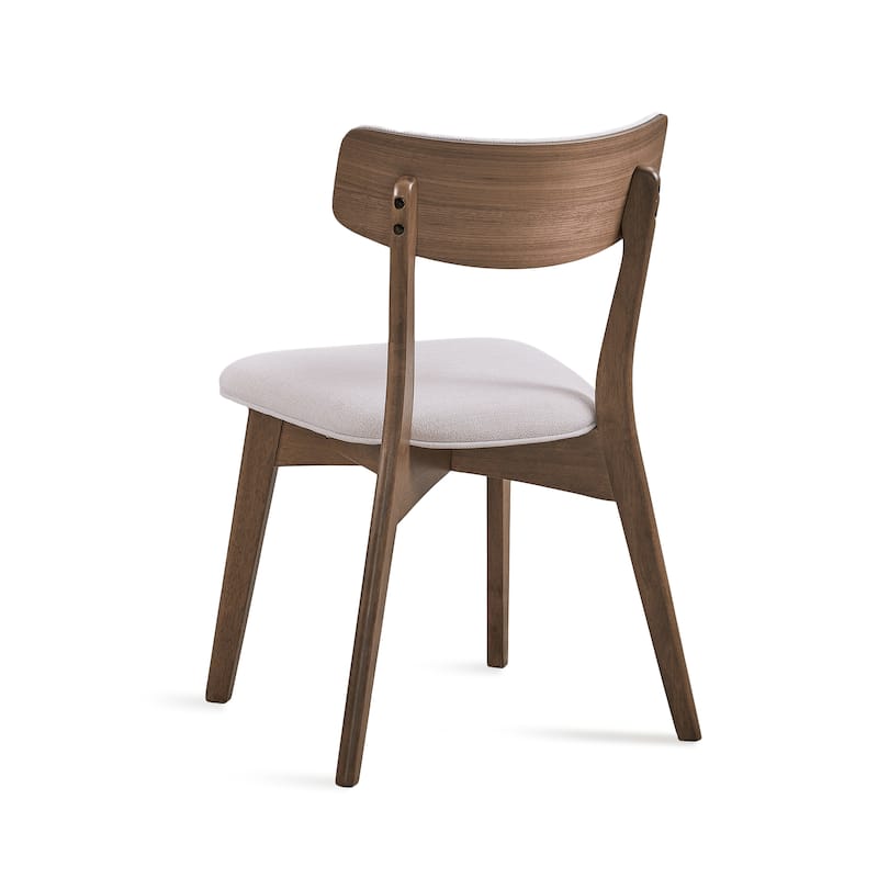 Chazz Mid-Century Modern Upholstered Rubberwood Dining Chairs (Set of 2) by Christopher Knight Home