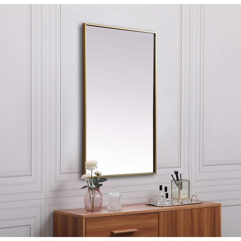 Indigo Home Metal Frame Rectangle Mirror 24x36 Inch