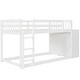 preview thumbnail 8 of 7, White Pine Wood Bunk Bed with 4 Drawers, 3 Shelves, and Built-in Ladder