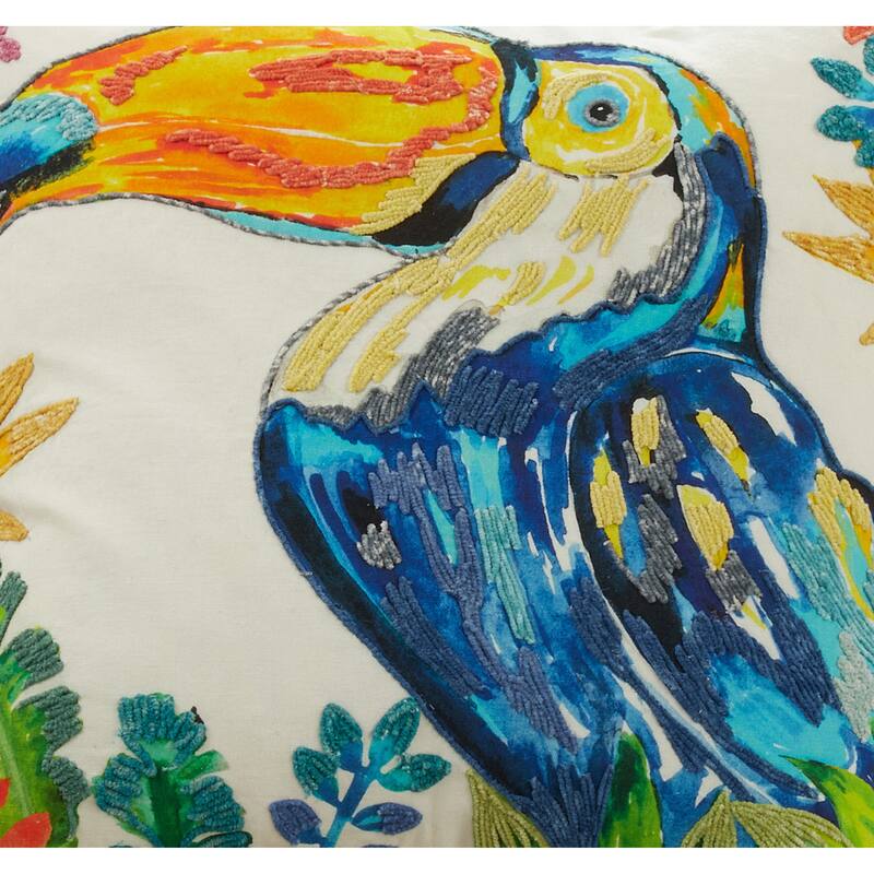 Throw Pillow With Toucan Design