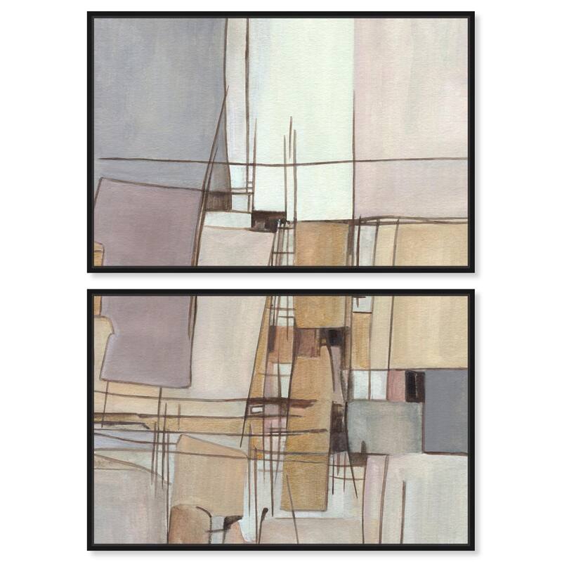 Unspoken Thoughts I Canvas Set of 2 by Art Remedy - 30" x 20" - Black