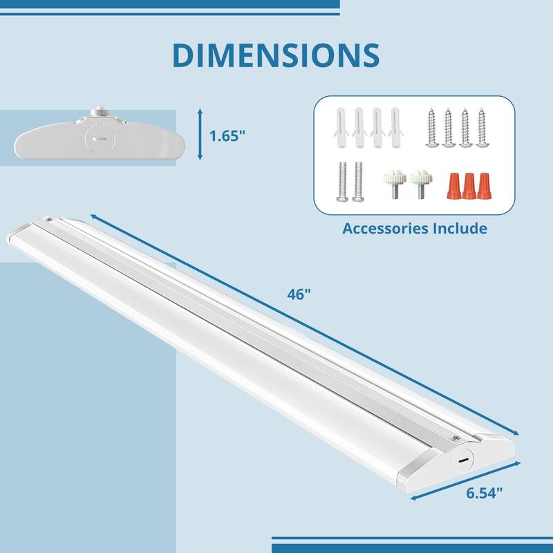 4FT LED Wraparound Light with 3 Wattages/3 Lumens/3 CCT Selectable,55W/65W/75W,5500lm/6500lm/7500lm,3000K/4000K/5000K