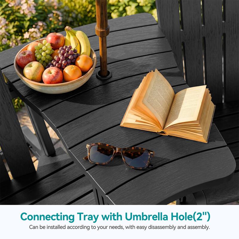 Outdoor All Weather Adirondack Chairs with Movable Footrests, Set of 5/3.