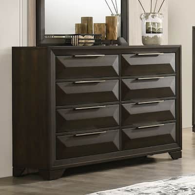 Furniture of America Uppon Espresso Wood 6-Drawer Dresser