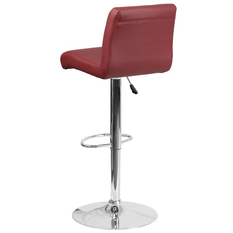 Vinyl Adjustable Height Barstool - 16.25"W x 19.5"D x 36.75" - 44.75"H