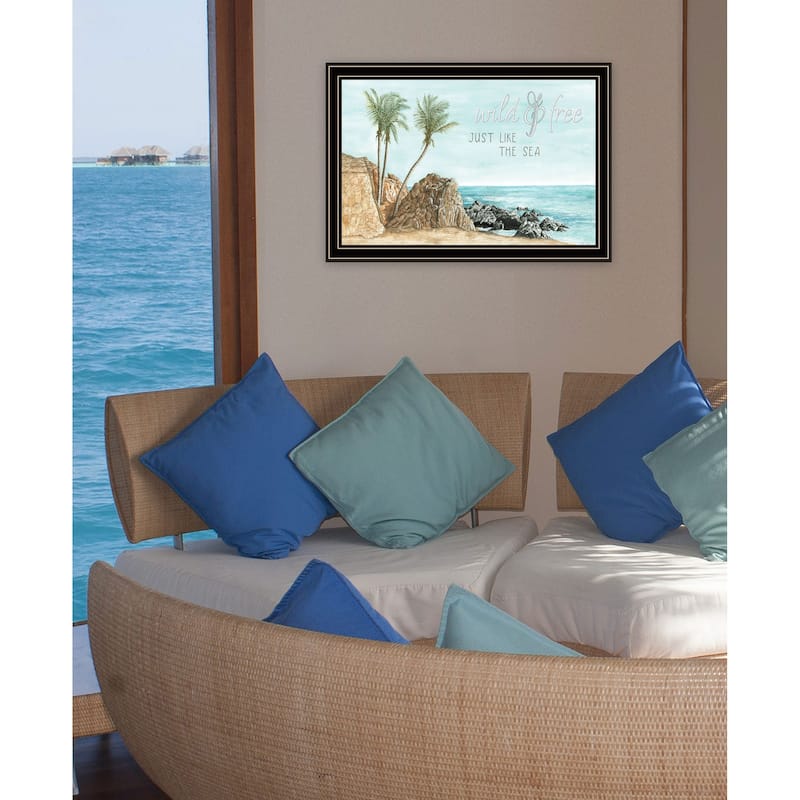 TrendyDecor4U Contemporary "WILD & FREE JUST like the SEA" Framed Print Wall Art