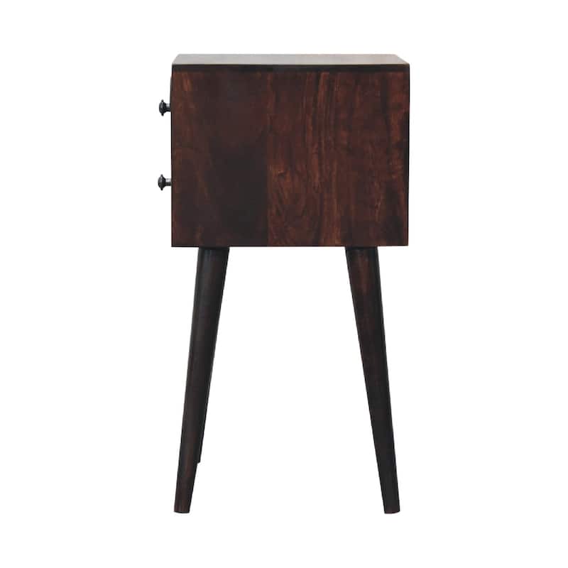 Artisan Furniture Solid Wood Mini 2 Drawer Light Walnut Nightstand