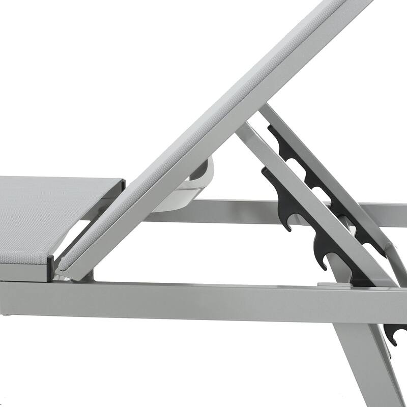 Outdoor aluminum frame mesh chaise lounge chair