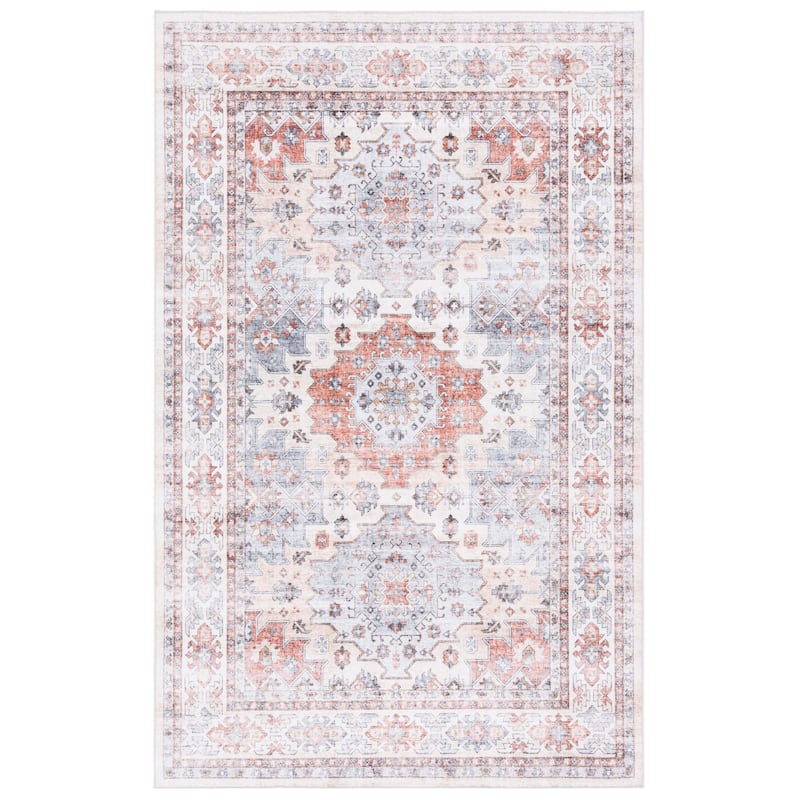 SAFAVIEH Arizona Michie Vintage Rug - 6' Square - Rust/Light Blue