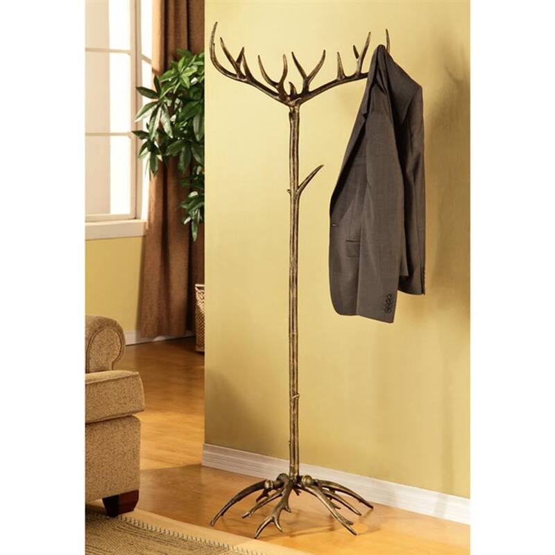 Bronze Finish Deer Antler Coat Rack - 64.5 X 23 X 21 inches