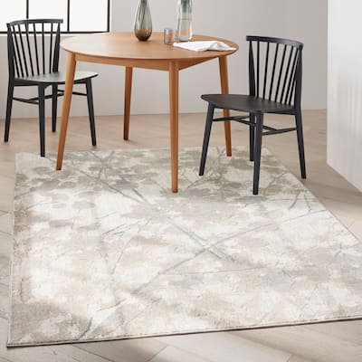 Calvin Klein CK950 Rush Indoor only Grey Abstract Area Rug