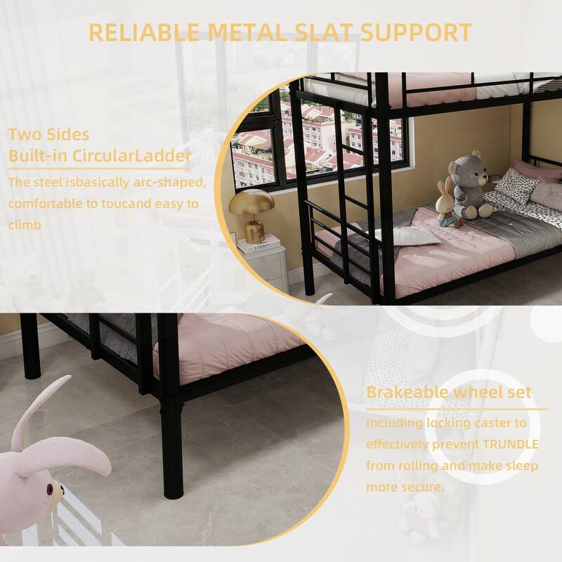Versatile Metal Bunk Bed for Kids, Ensuring Safety and Durability
