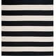 preview thumbnail 1 of 0, SAFAVIEH Handmade Montauk Caspian Stripe Cotton Flatweave Rug - Black/Ivory - 8' Square