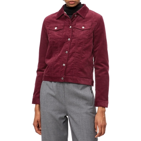 red corduroy trucker jacket