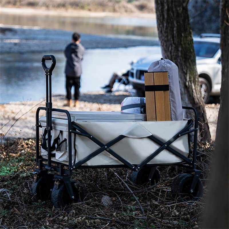 ColourTreeUSA 200 lbs. Capacity Folding Collapsible All Terrain Outdoor Portable Utility Wagon Cart