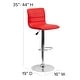 preview thumbnail 30 of 111, Modern Vinyl Stitch Back Adjustable Height Barstool - 16"W x 19"D x 35" - 44"H