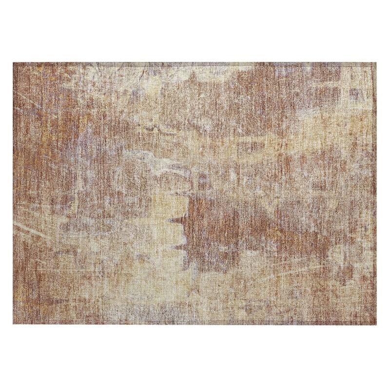 Machine Washable Indoor/ Outdoor Abstract Modern Chantille Rug