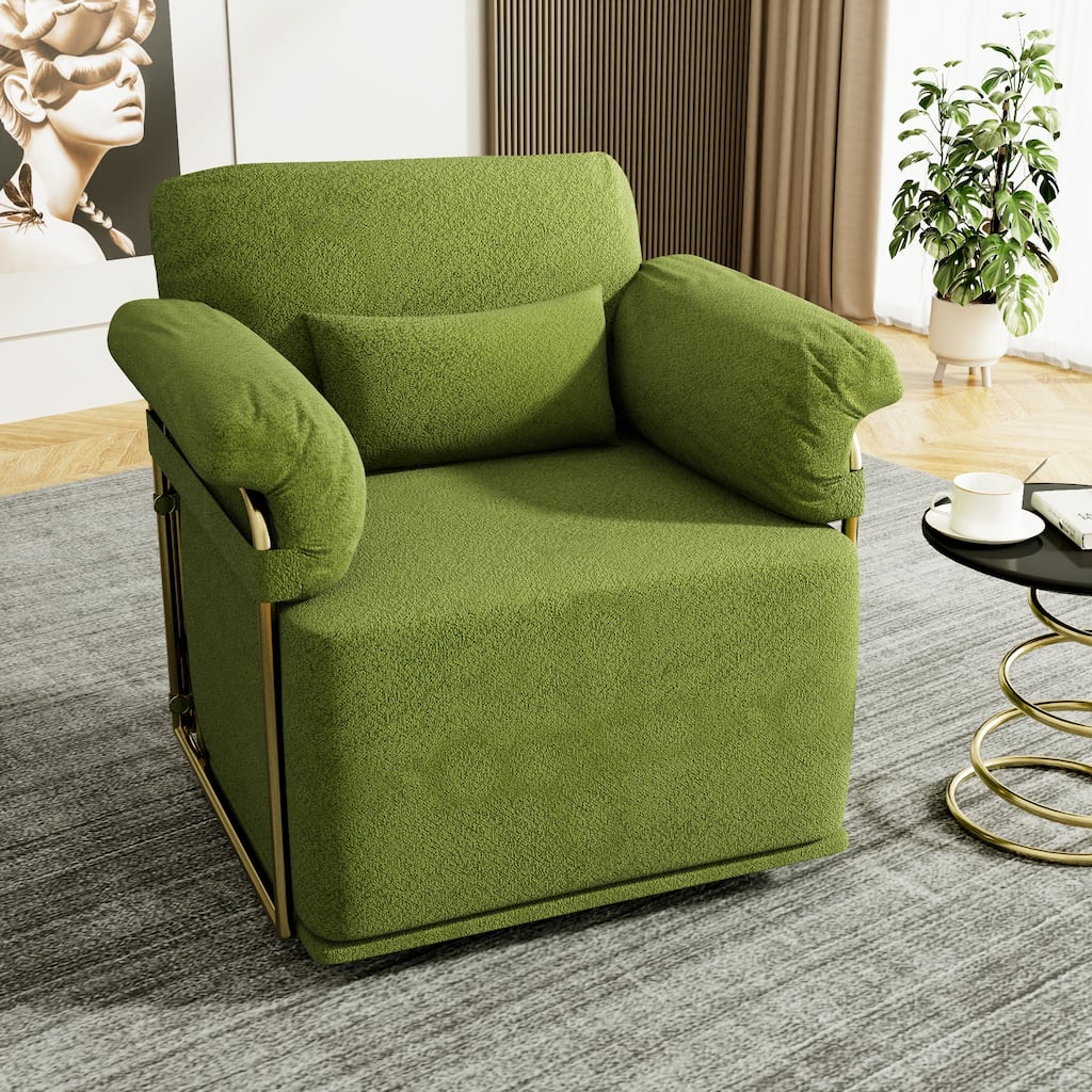 360 Degree Square Swivel Accent Sofa Chair for Living Room