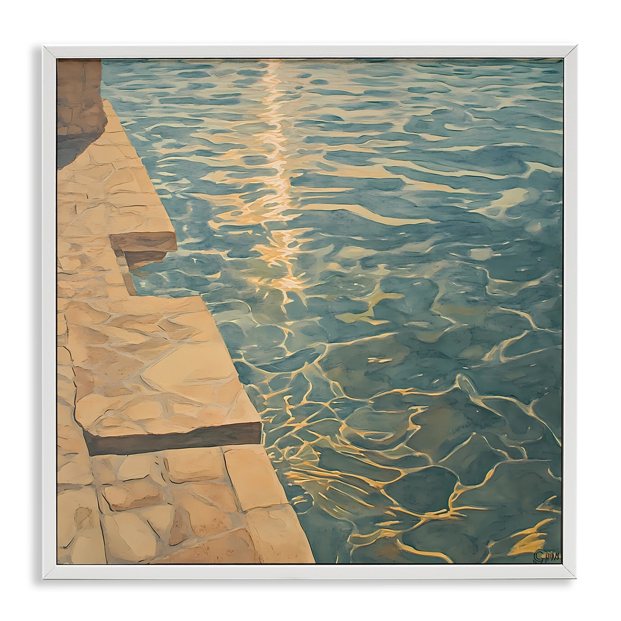 Stupell Sunlit Pool Reflection Framed Giclee Art Design By Walker Noble