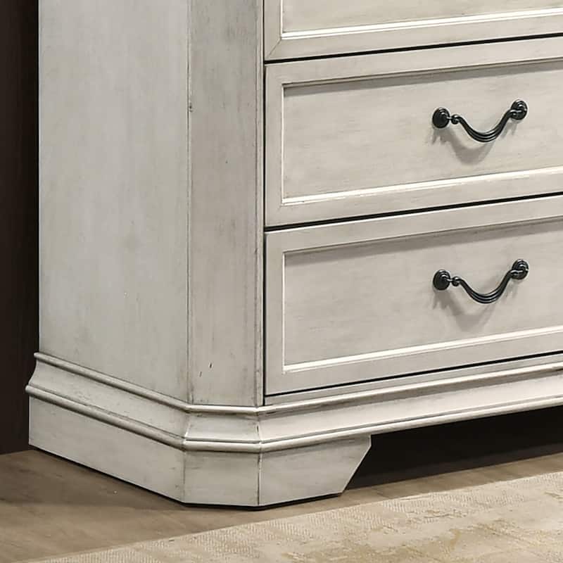 Roundhill Furniture Maderne Traditional Wood 3-Drawer Nightstand