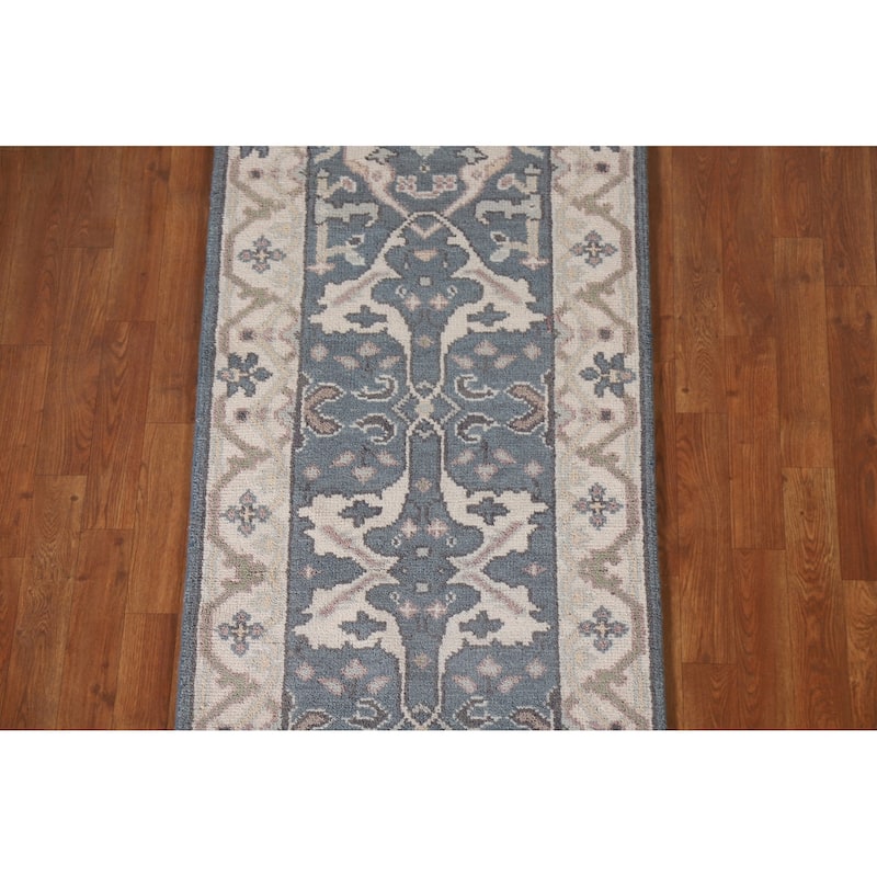 Oushak Indian Runner Rug Handmade Wool Carpet - 2'6"x 9'10"