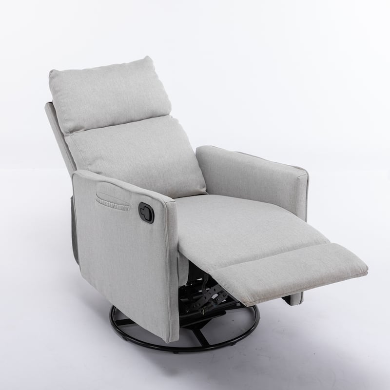 Modern Swivel Rocking Chair With Adjustable Back And Footrest