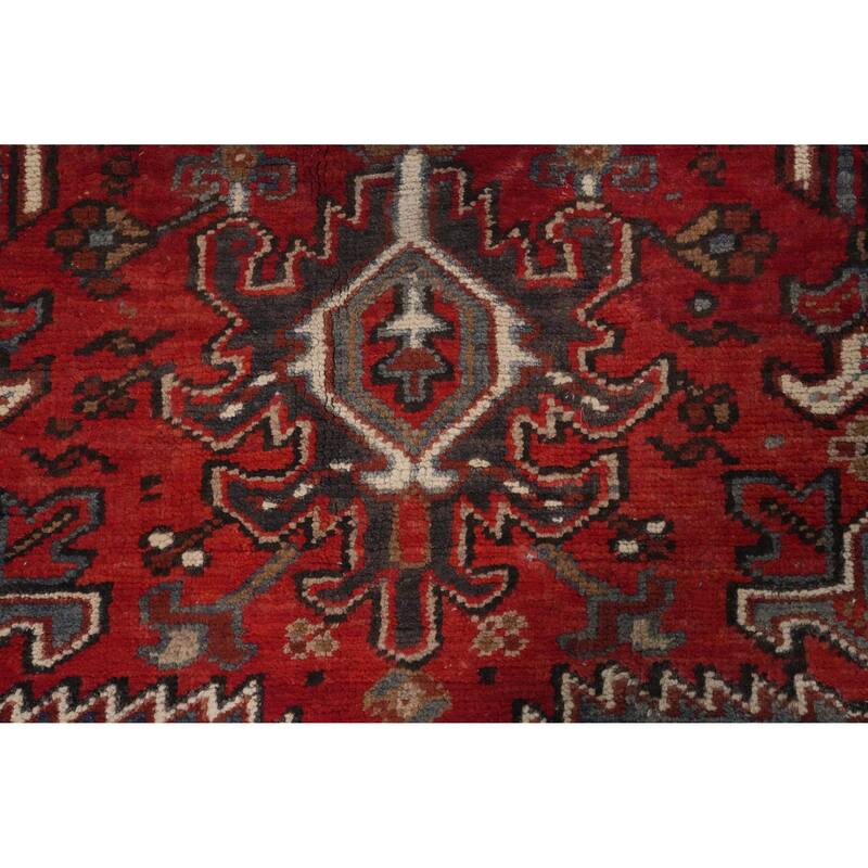 Hand Knotted Oriental 100% Wool Carpet Traditional Medallion Red Heriz Area Rug - 10' 1'' X 7' 7''