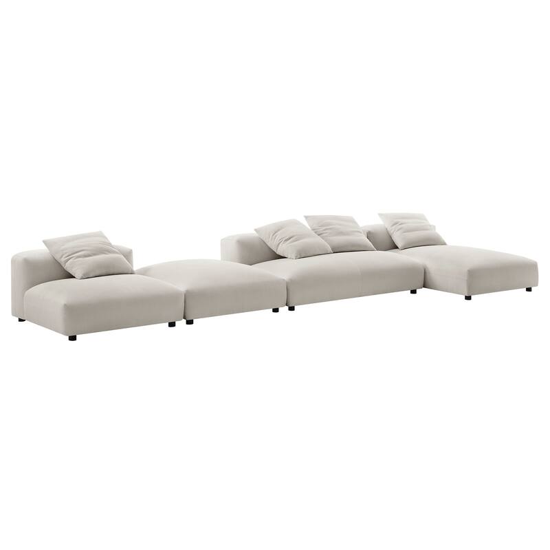 Solace 4-Piece Modular Upholstered Fabric Sectional Sofa