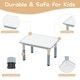 preview thumbnail 3 of 16, Kids Table and Chair Set, Height Adjustable Toddler Table and 4 Chairs Set for Ages 2-10, Graffiti Desktop