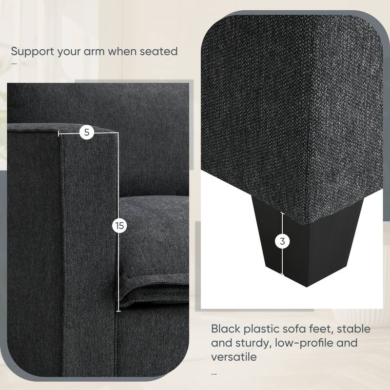 Cloud Sectional Sofa wConsole, USB, Reading Light, Cup Holder, Ottoman